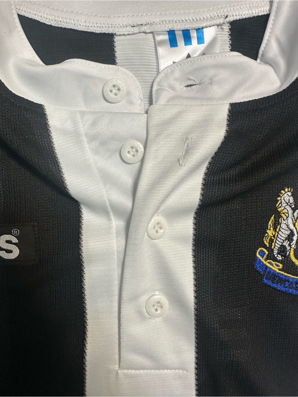 Newcastle Asprilla #11 Adidas Authentic Black & White Striped Long Sleeve Jersey - Picture 7 of 8